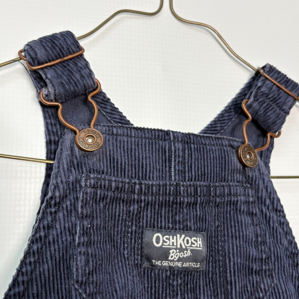 VIntage OshKosh B'gosh Baby Boy Navy Corduroy Bear Overalls 6 Months - Picture 3 of 6
